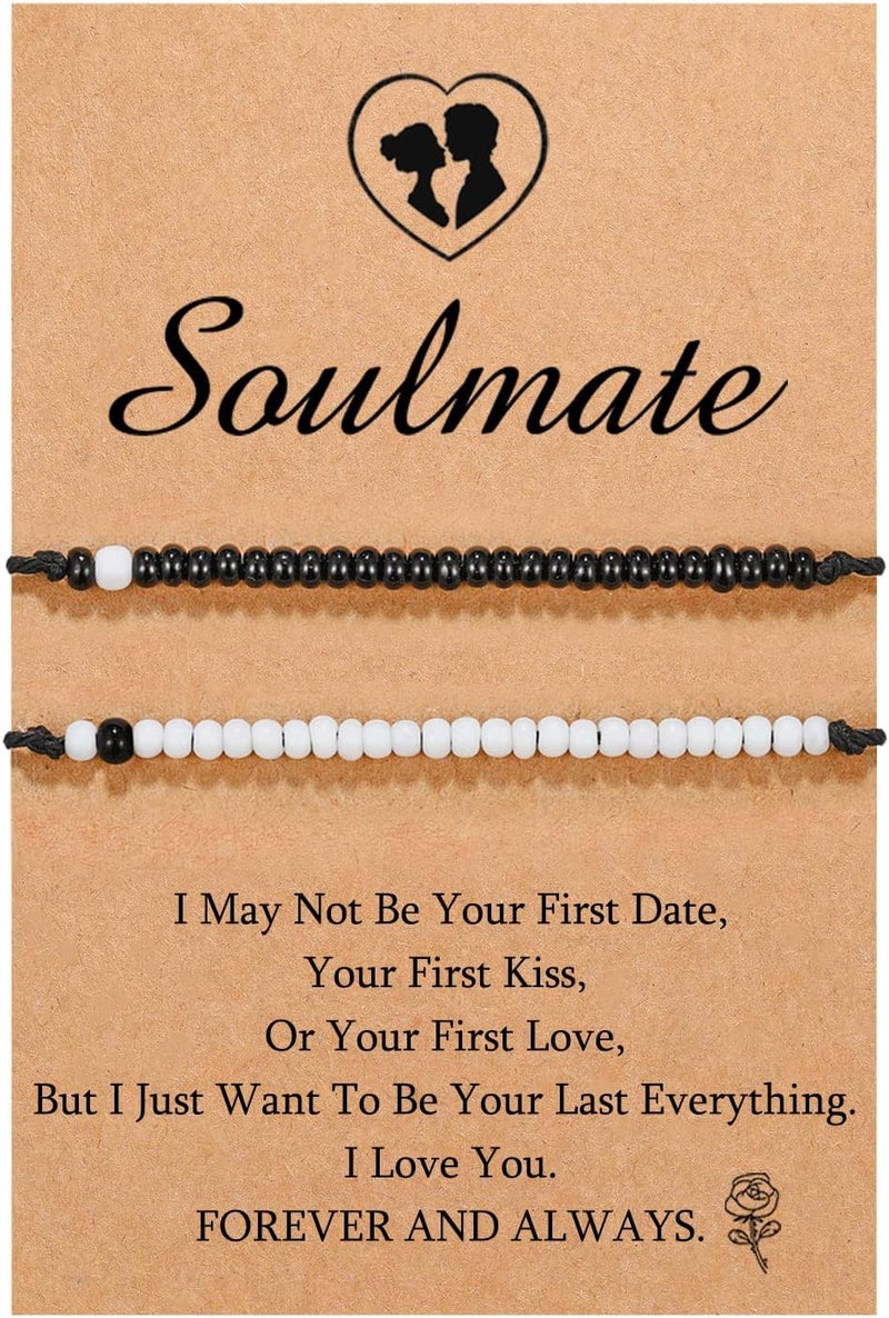 UNGENT THEM Pinky Promise Matching Bracelet for Couples Soulmate Man Distance Relationship Gifts for Women Men Him Her… - Image 1